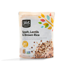 365 by Whole Foods Market spelt, green lentils and brown rice in microwave pouch, ready-to-heat base