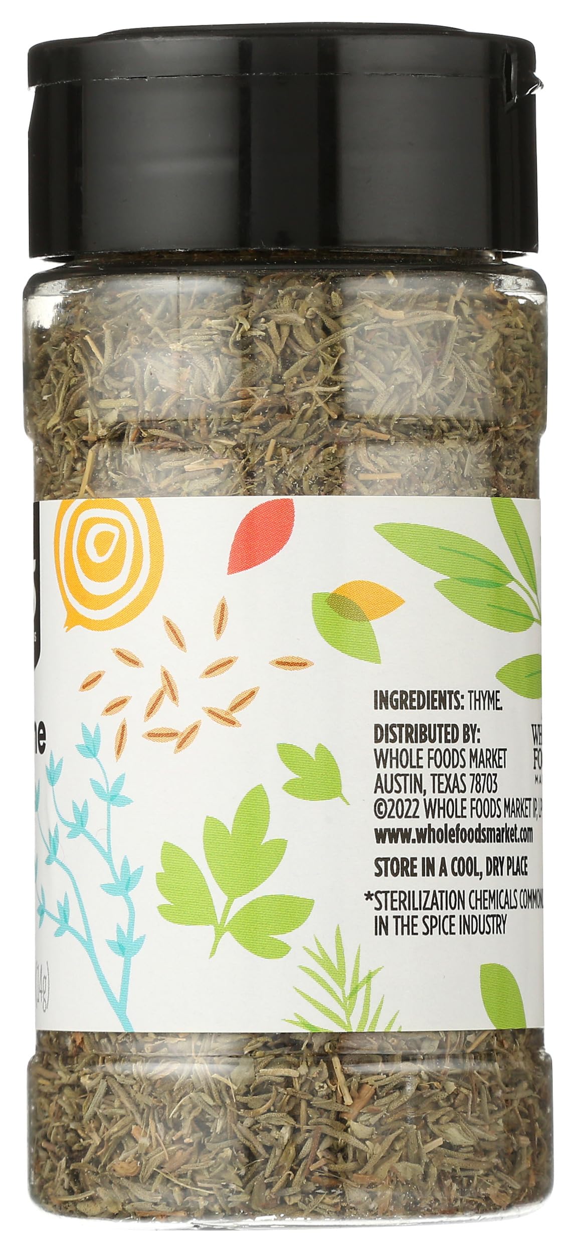 365 dried thyme leaves on a measuring spoon for precise seasoning