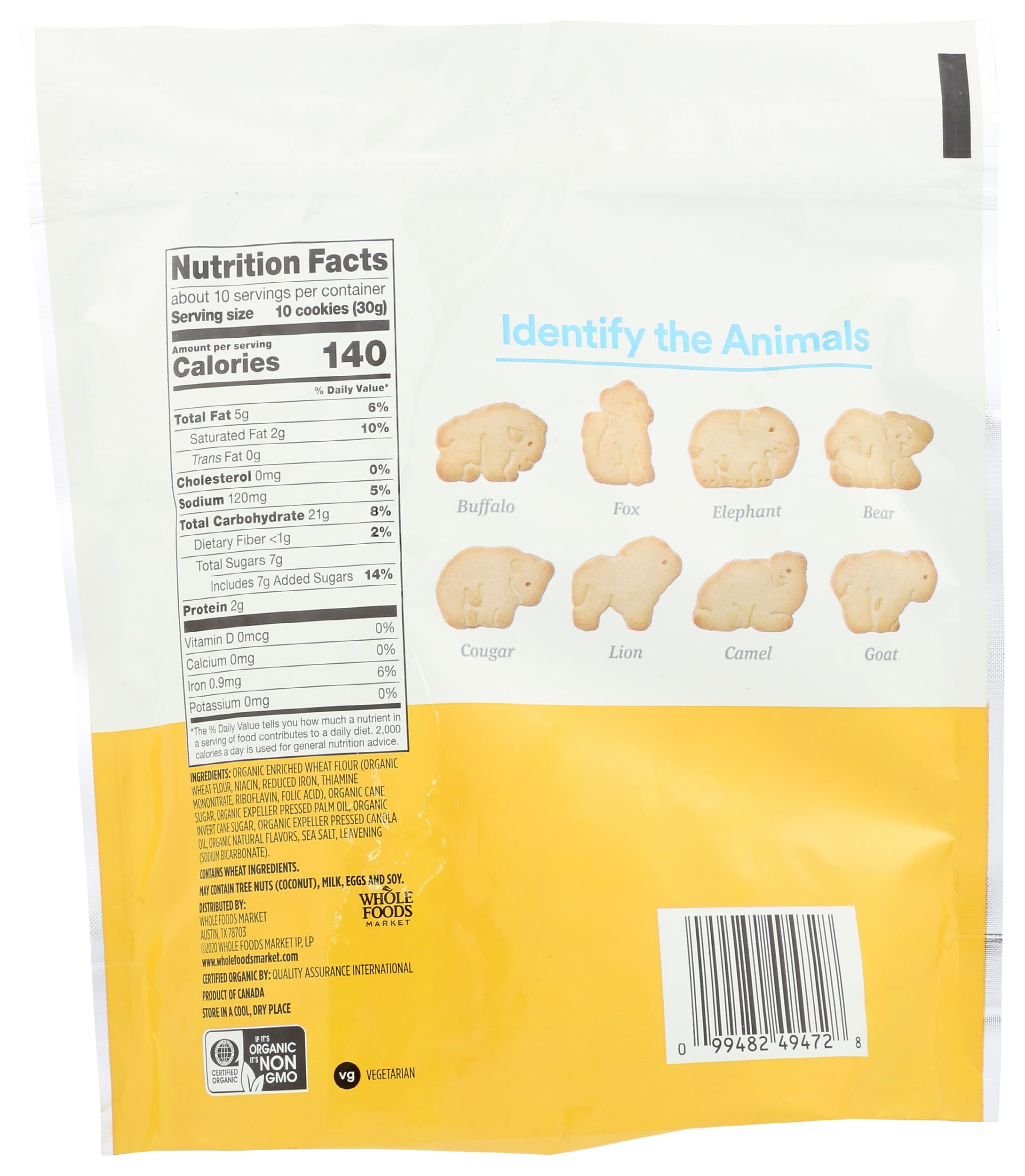 365 vanilla animal cookies close-up reveals real vanilla aroma and tasty, kid-friendly appeal.