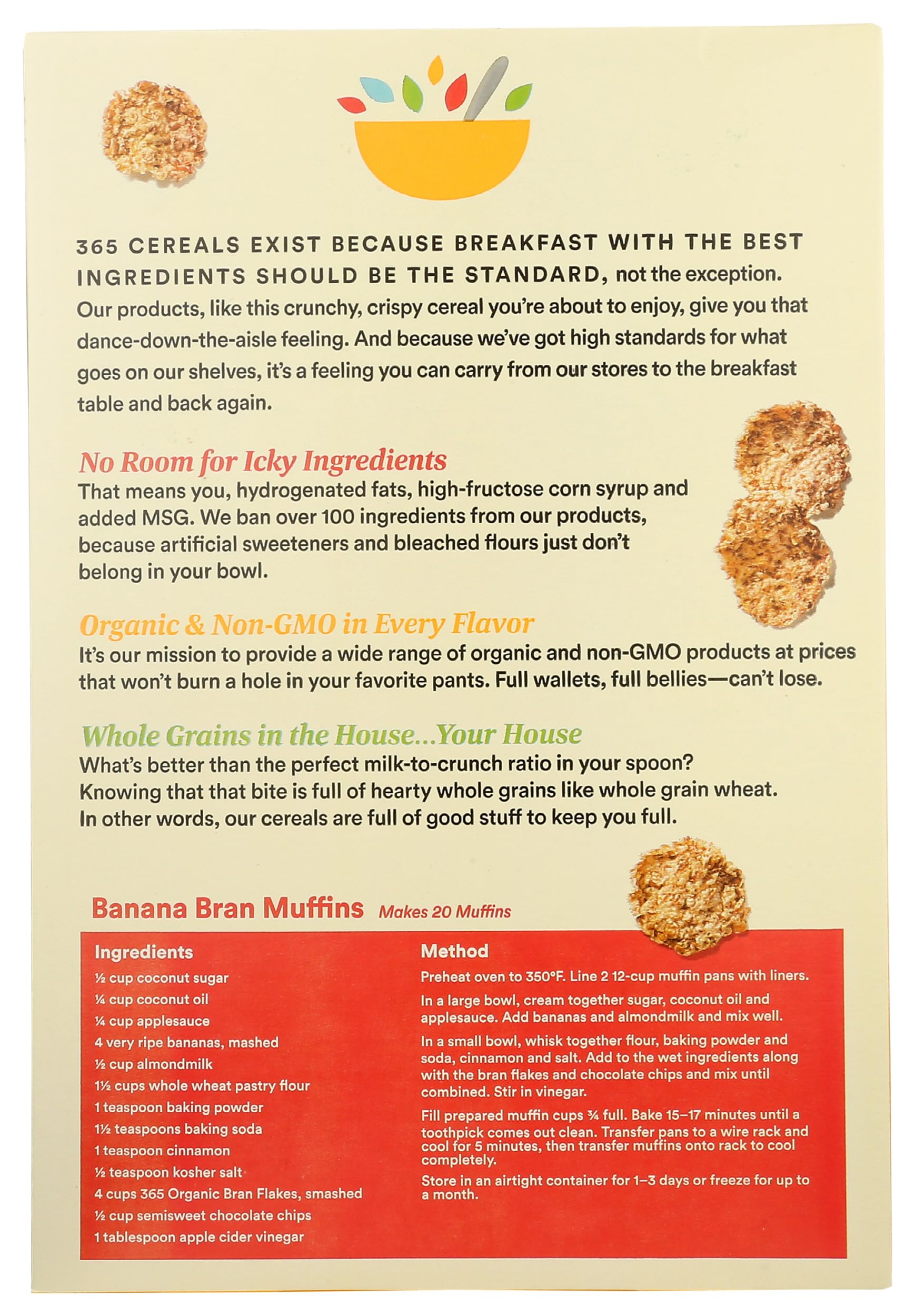 365 by Whole Foods Market packaging highlights organic and non-GMO status