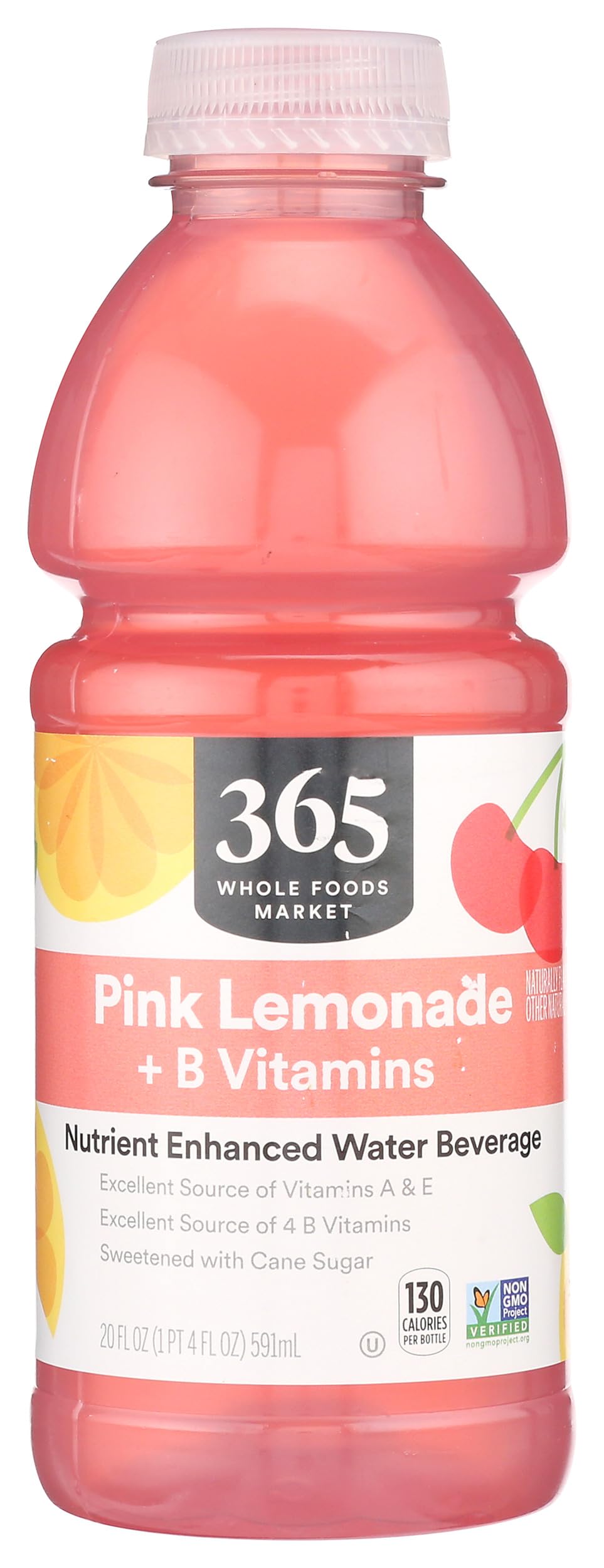 365 by Whole Foods Market pink lemonade water bottle with vitamin B boost for on the go