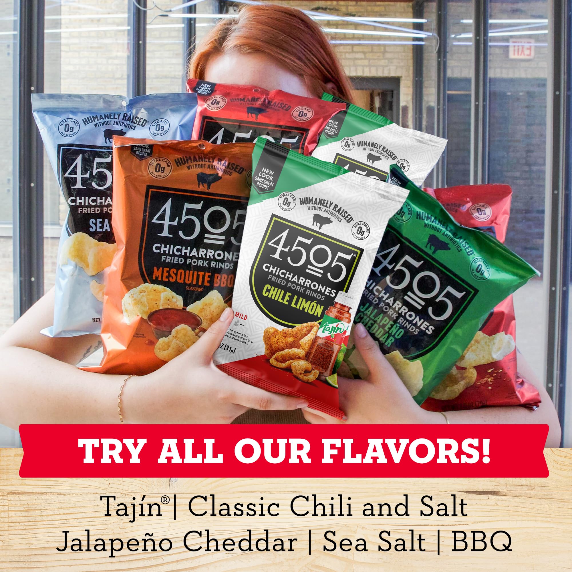 4505 Sea Salt Chicharrones gluten-free snack for busy, paleo-friendly snacking.