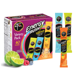 4C Energy Rush Stix berry packet on table for on-the-go flavor enjoyment