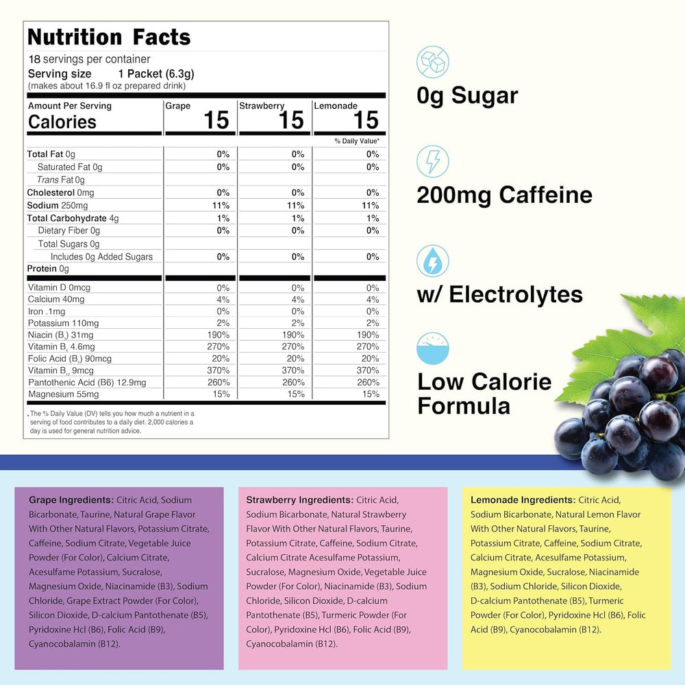 4C Energy Rush Stix Strawberry 18ct refreshing flavor for workouts and study sessions