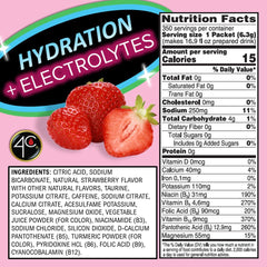 4C Energy Rush Stix strawberry dissolving in water for refreshing flavor and easy rehydration
