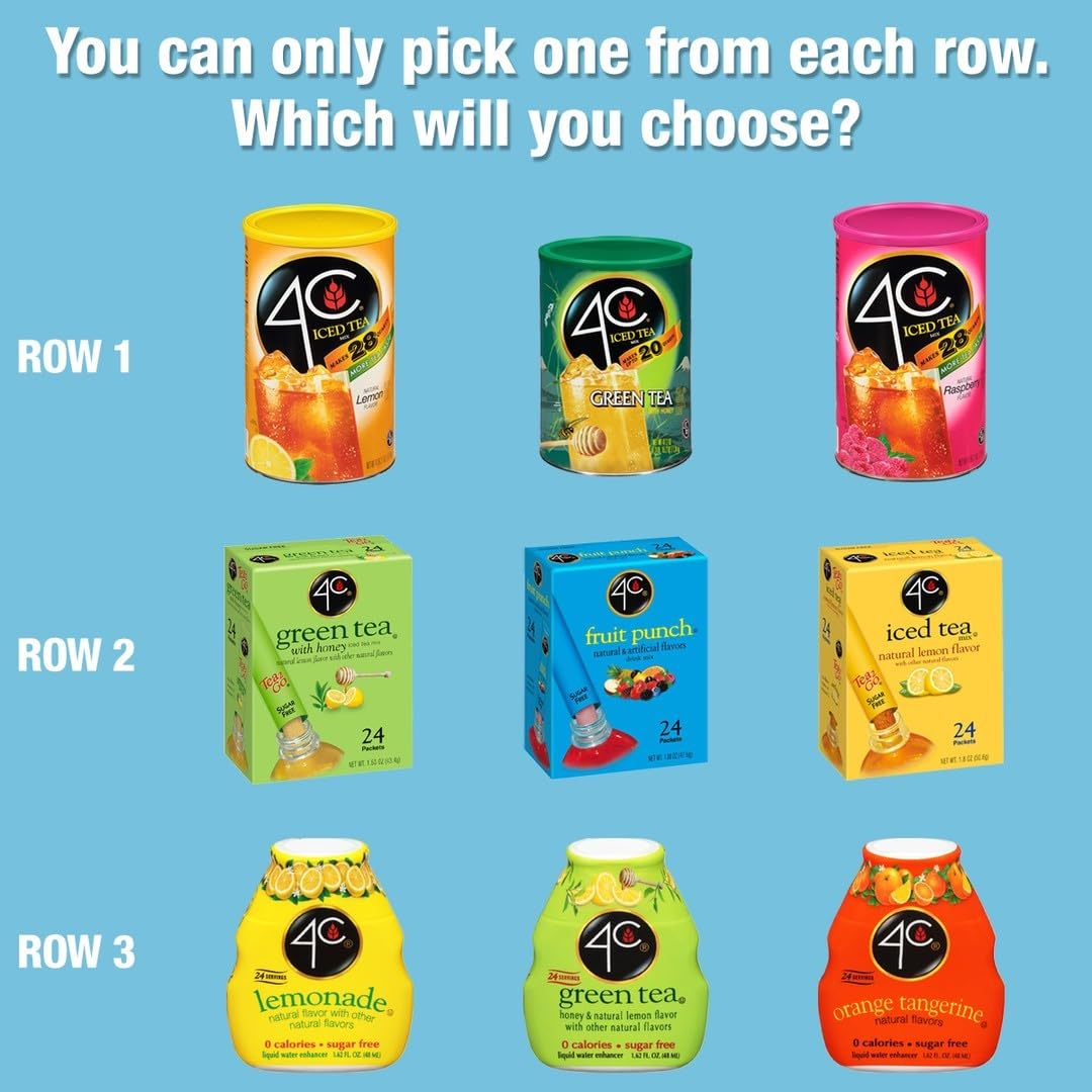 4C Fruit Punch Flavor Enhancer quick-dissolve for instant flavor in water.
