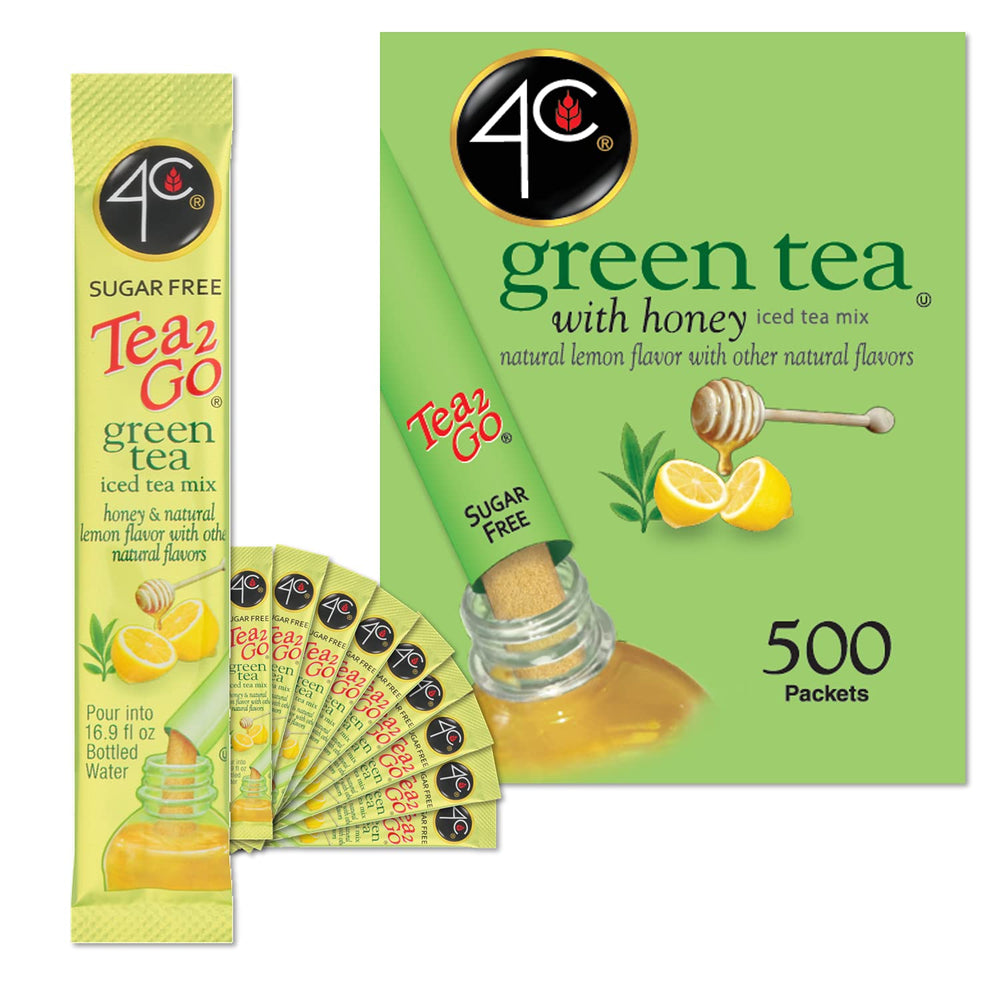 4C green tea powder drink stix box showing bulk value for hydration
