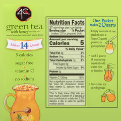 4C green tea packet close-up showing sugar-free mix