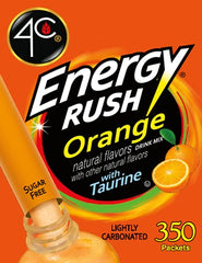 Close-up of 4C Stix orange packets ready to mix