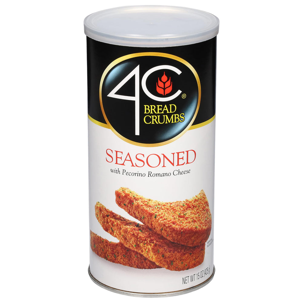 4C Premium Breadcrumbs with Pecorino Romano packaging close-up for easy coating