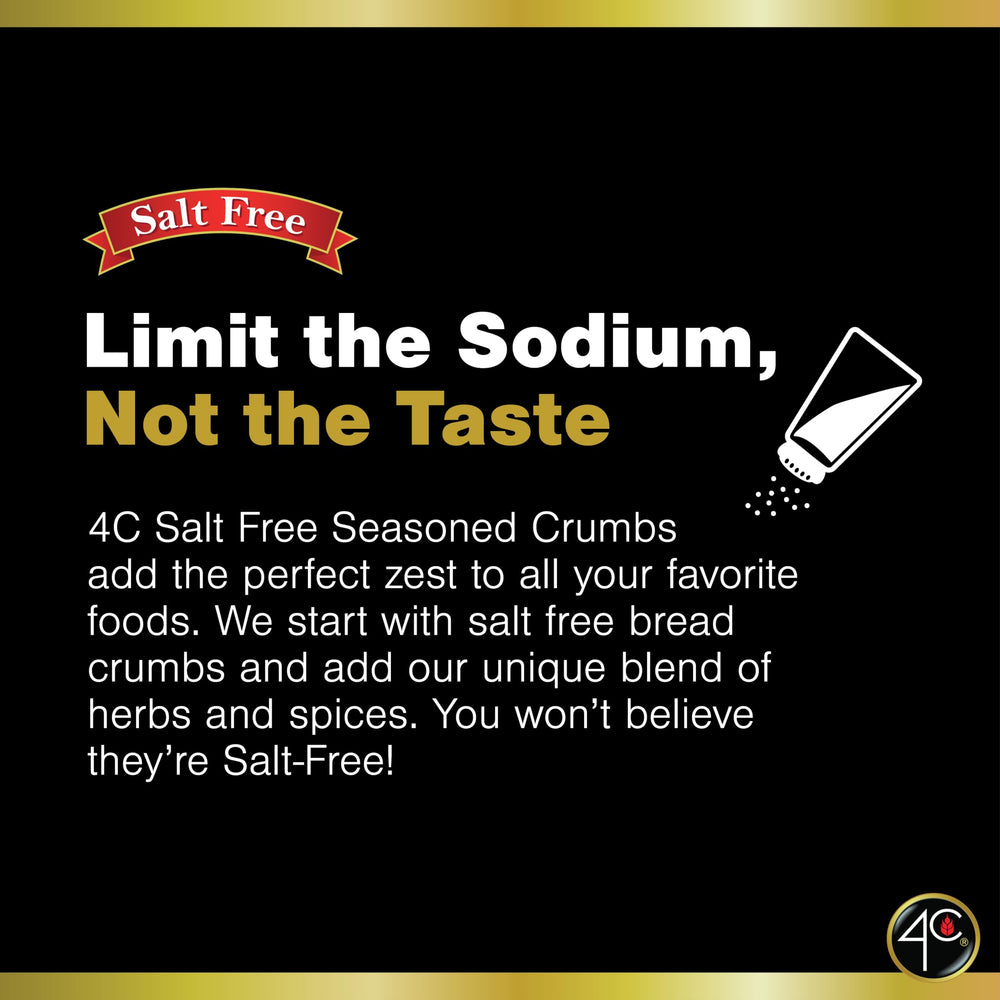 4C Premium Bread Crumbs salt free closeup shows crisp coating benefits.