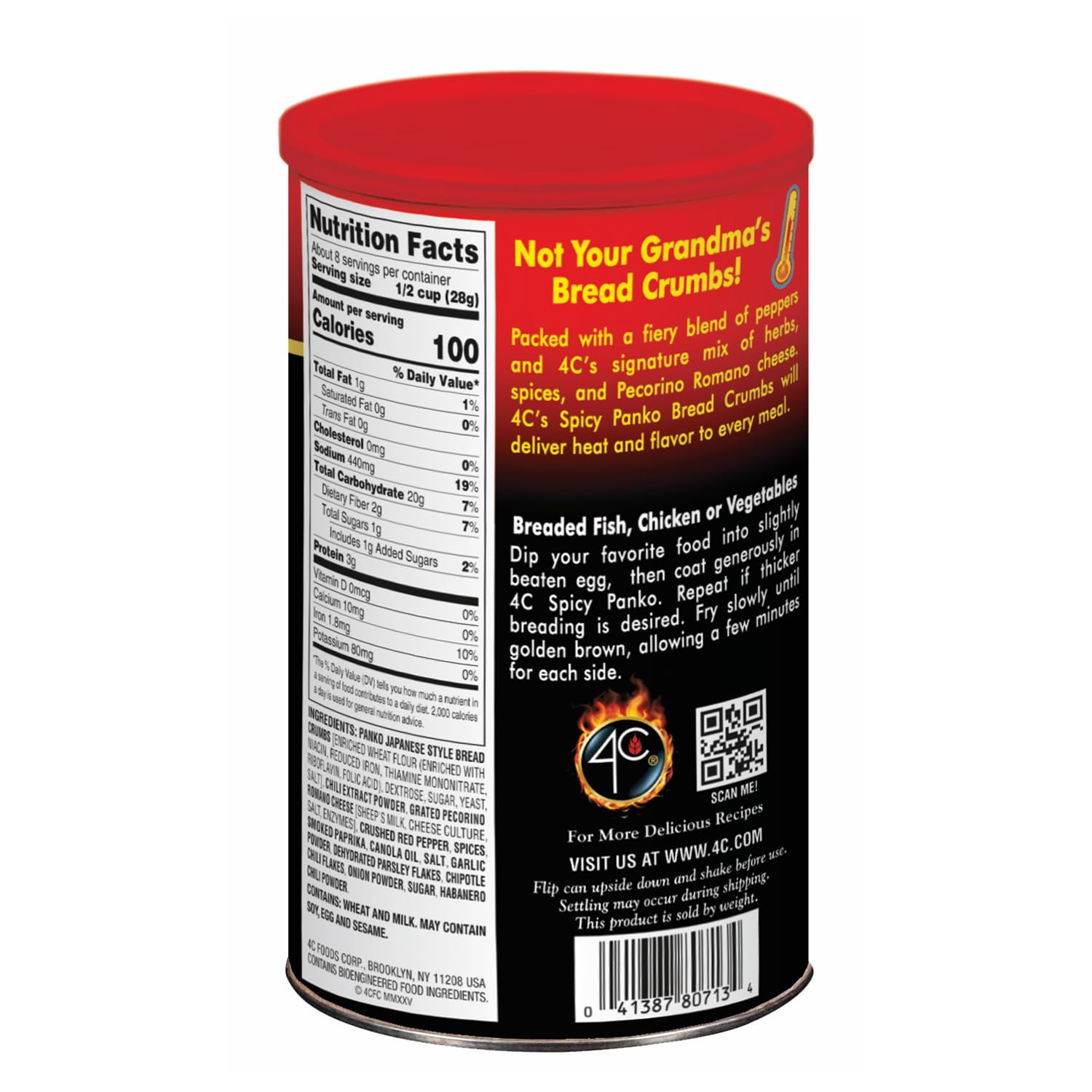 4C Premium Spicy Bread Crumbs crispy coating ready to fry or bake for tasty crusts.