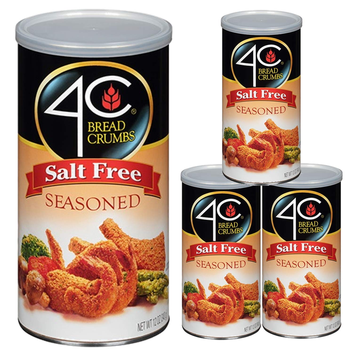 4C salt-free seasoned bread crumbs in a 12oz pack for flavorful meals.