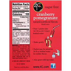 4C Stix on the Go Cranberry Pomegranate packets for sugar-free water flavoring anywhere