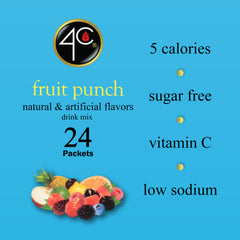 4C Water Flavoring Fruit Punch sugar-free mix adds zero calorie flavor to water.
