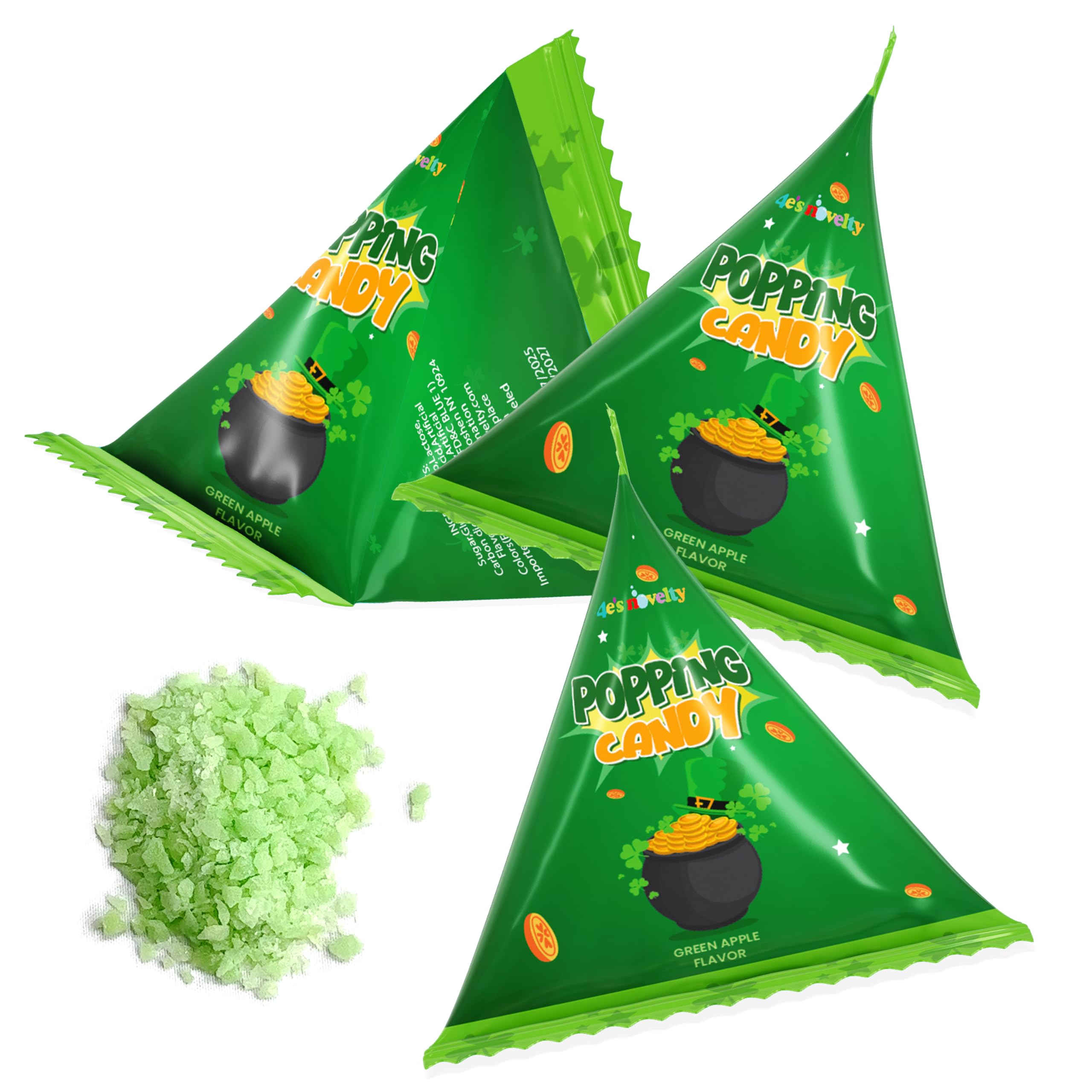 4E's Novelty green apple popping candy bulk 40-pack for gatherings