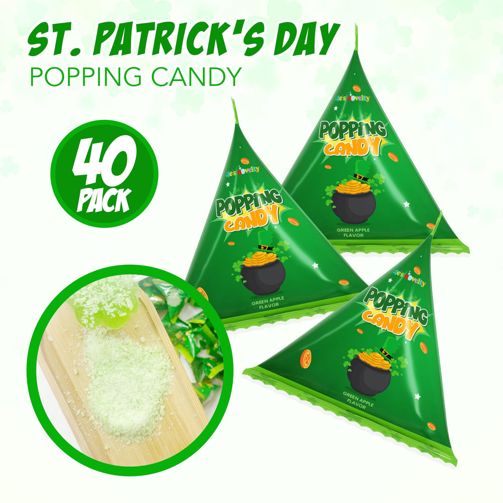 4E's Novelty green apple popping candy close-up crackle