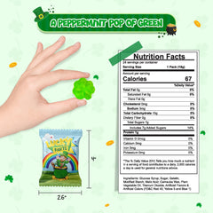 Individually wrapped 4E's Novelty shamrock gummies for clean handouts.