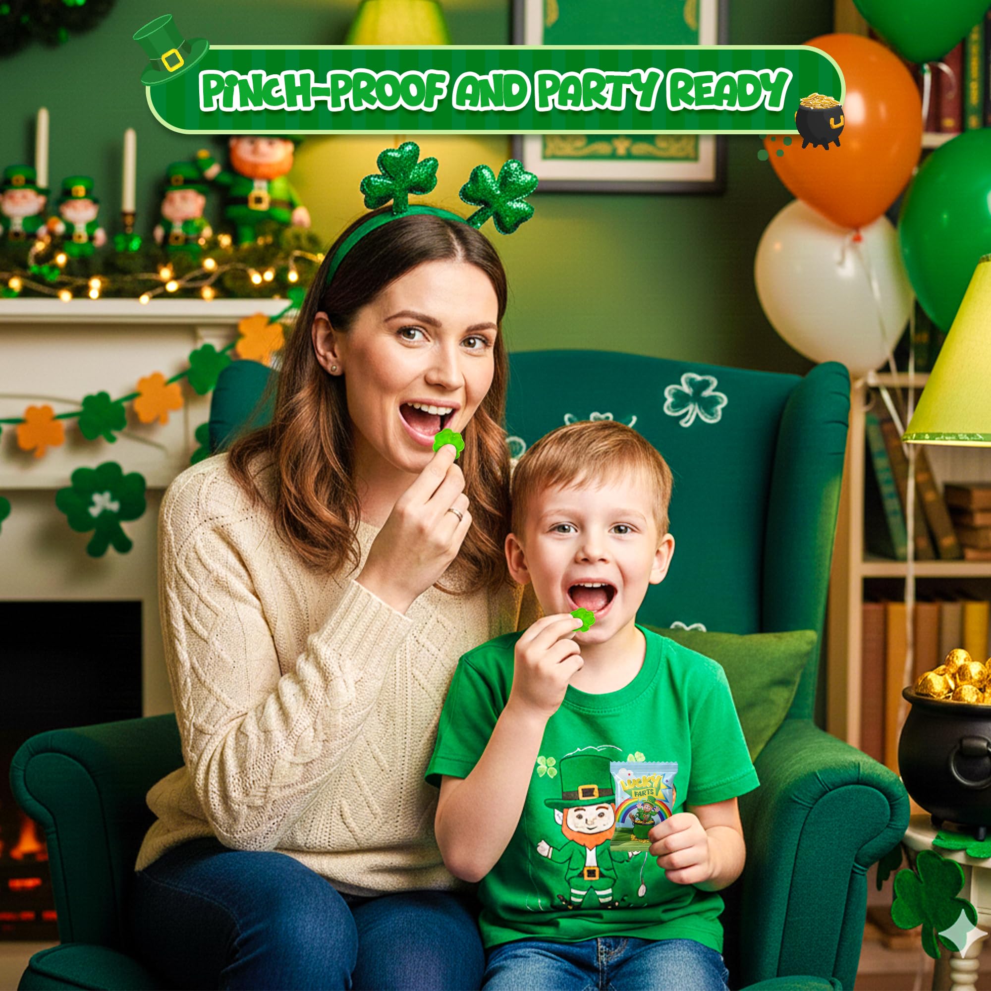 Fun St. Patrick's Day snacks for kids and adults from 4E's Novelty.