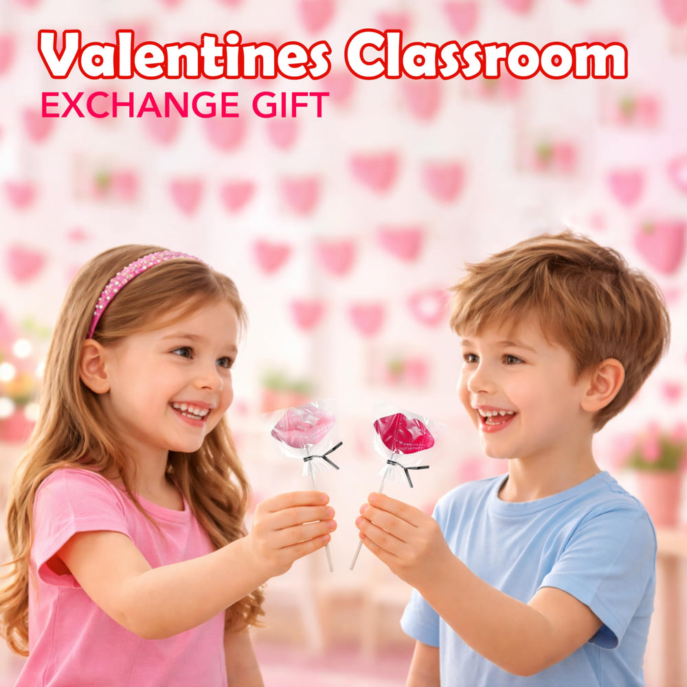 Individually wrapped lip lollipops by 4E's Novelty for mess-free sharing