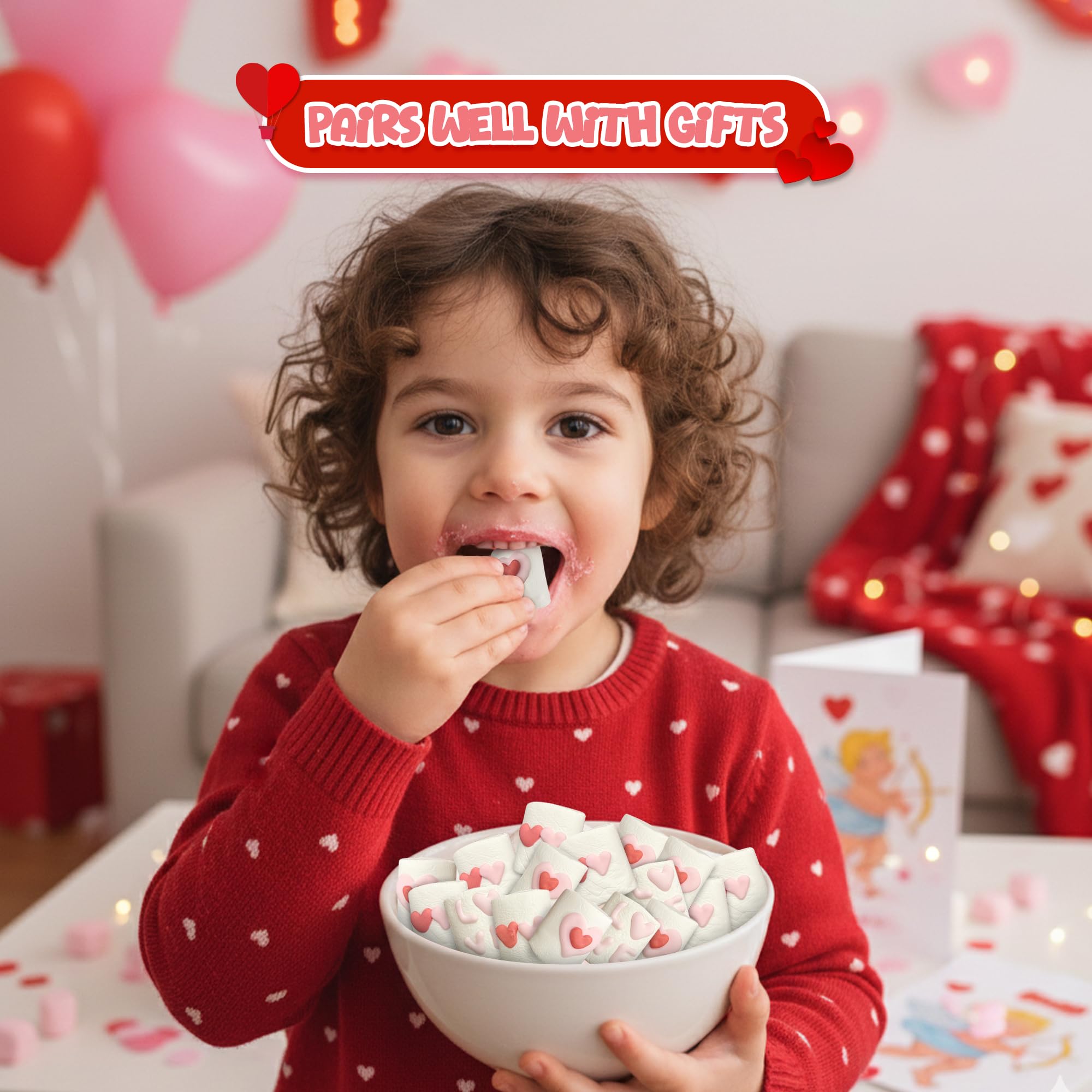 4E's Novelty heart marshmallows for desserts and toppings