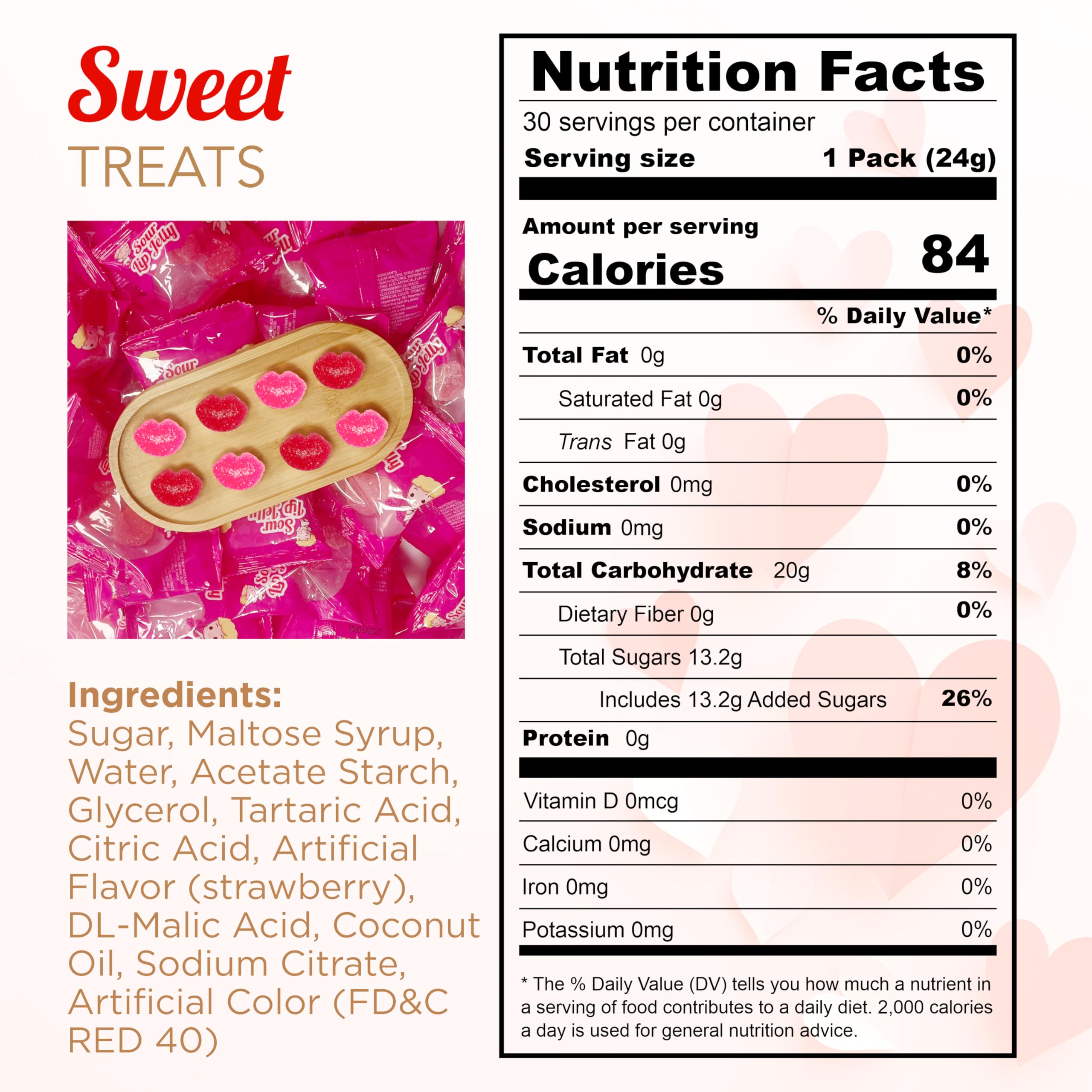 4E's Novelty sour lip gummies strawberry swirl closeup highlights bright colors and fizzy tang