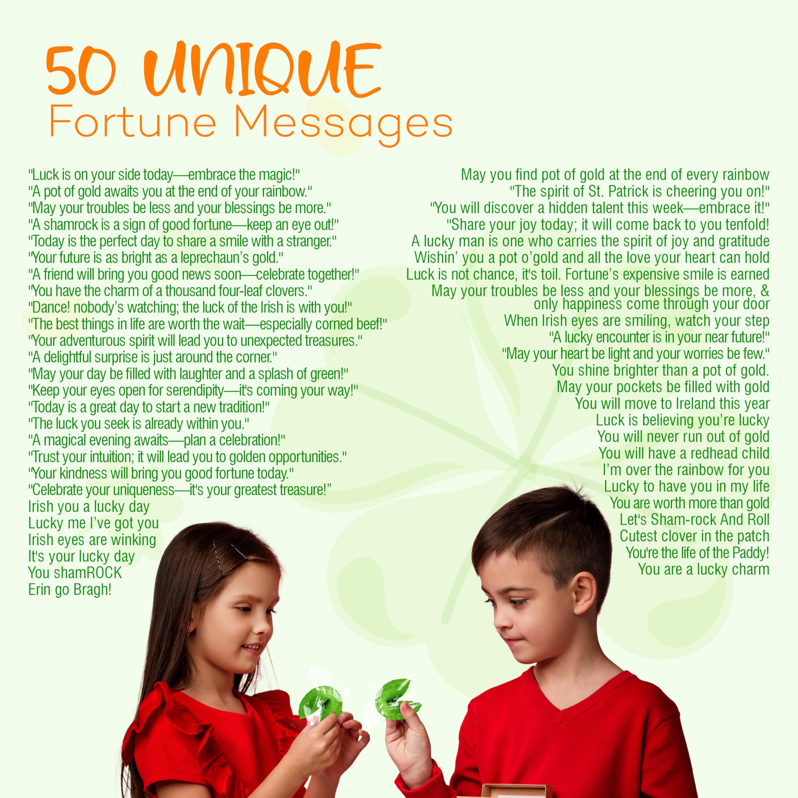 4E's Novelty Irish wishes inside each cookie for gatherings.