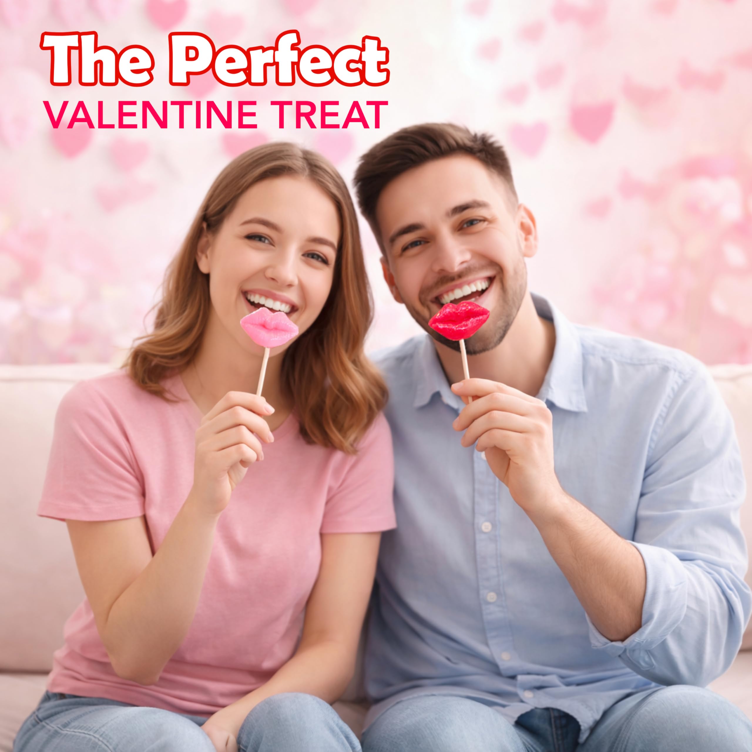 Strawberry-flavor lips lollipops from 4E's Novelty