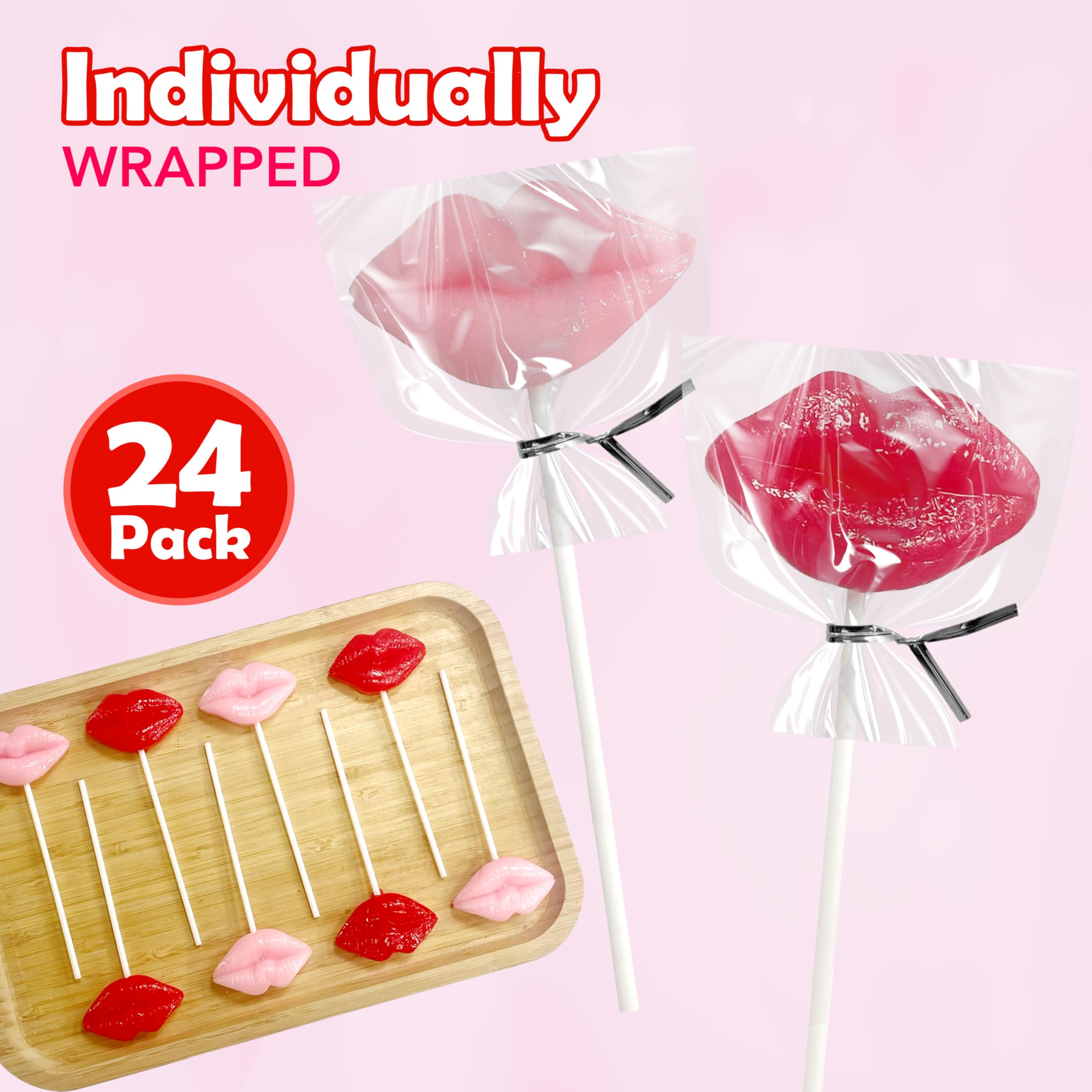 Valentine day lip lollipops from 4E's Novelty for cards and gifts