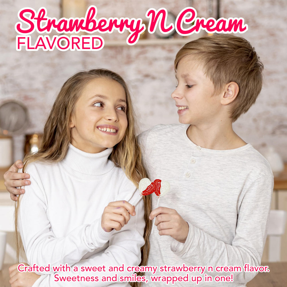 4E's Novelty bulk valentines day pops ideal for school events.