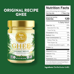4th & Heart Ghee Original jar pouring, smooth butter flavor for sautéing.