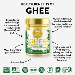 4th & Heart Ghee Original spoon closeup, silky texture for finishing dishes.