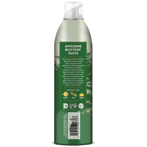 4th & Heart hi-heat ghee spray ingredients list on label.