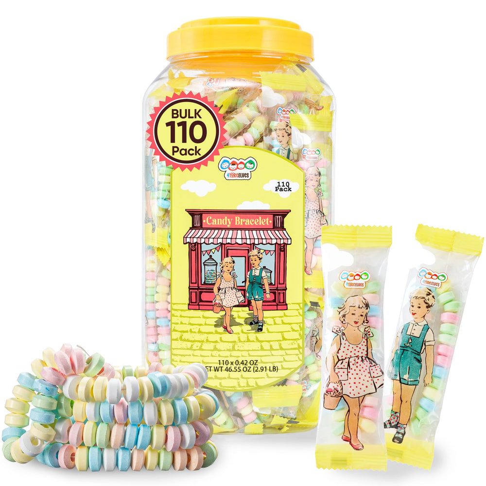 4YoreElves 110 candy bracelets pack ideal for gifts and party favors
