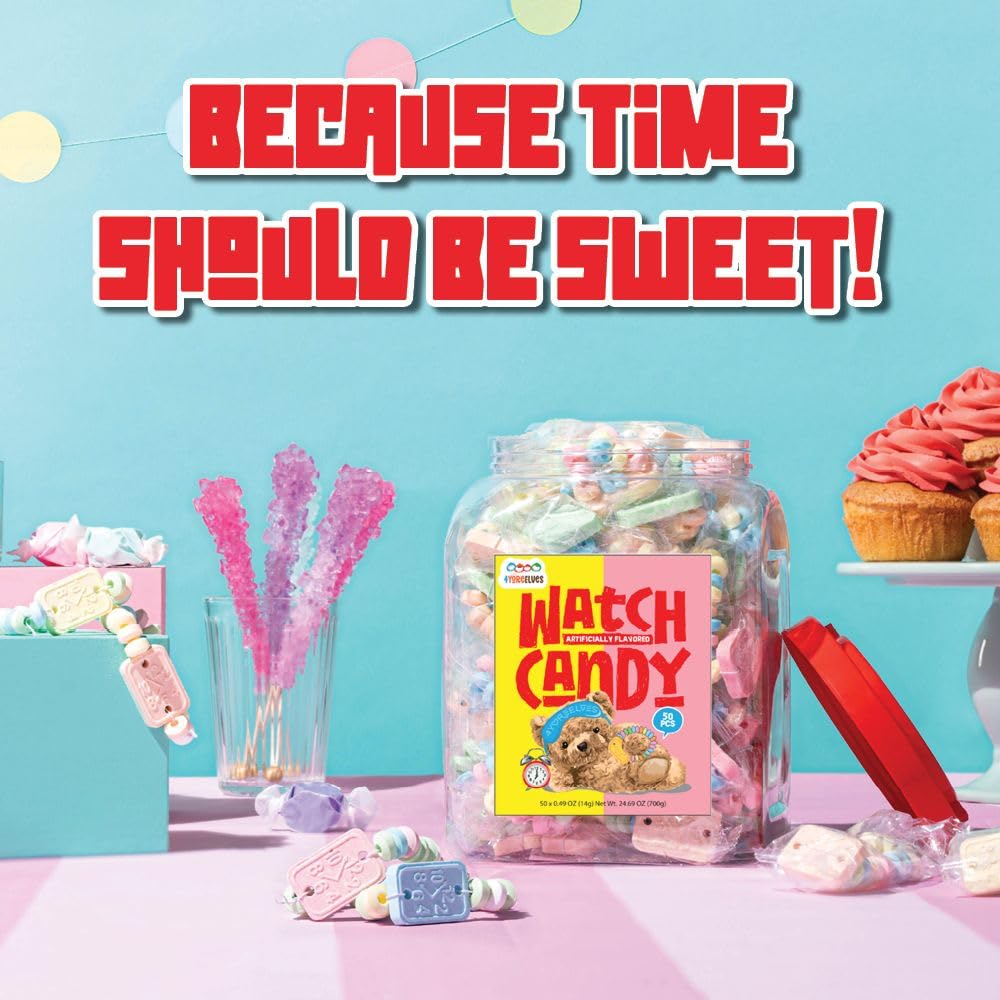 4YoreElves candy bracelet watch pastel colors evoke nostalgic candy memories.