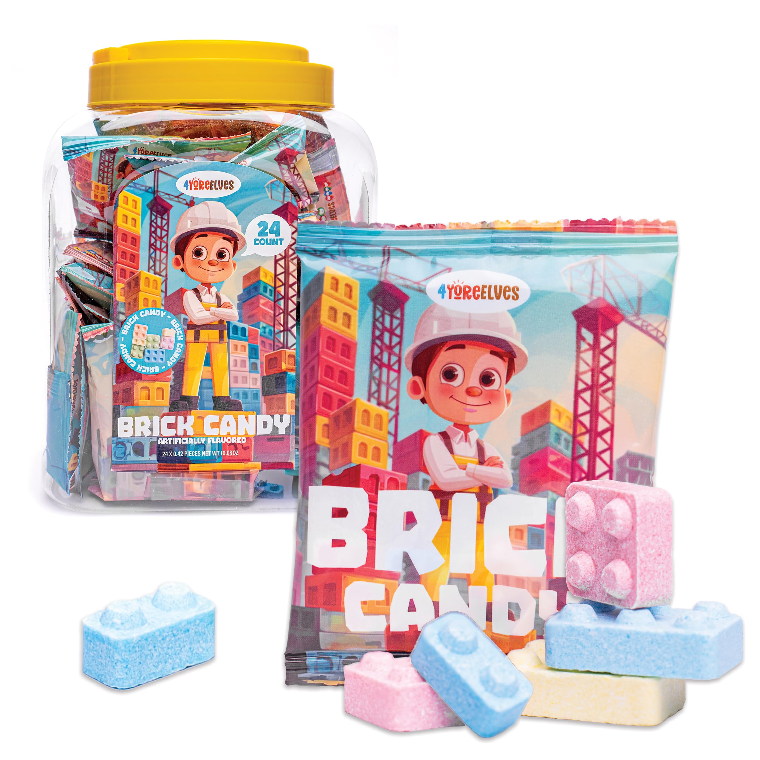 4YoreElves candy bricks in tutti-frutti colors for party fun