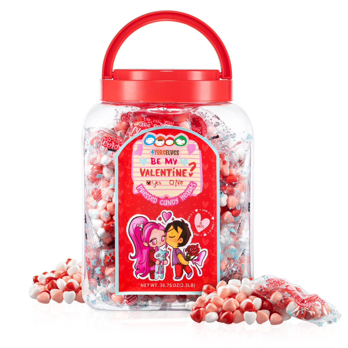 4YoreElves Candy Hearts mini pouches in red and pink for Valentine gifting