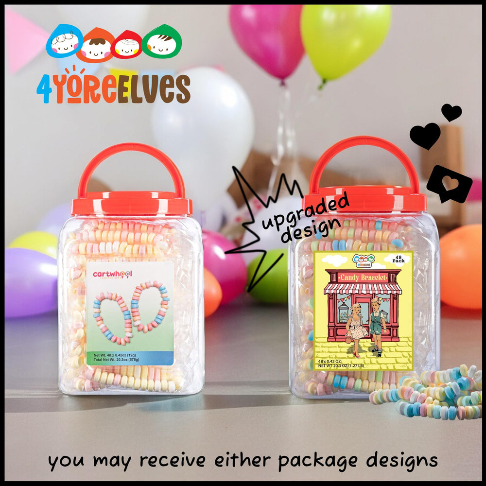 4YoreElves closeup of pastel bracelets showcasing colorful candy jewelry