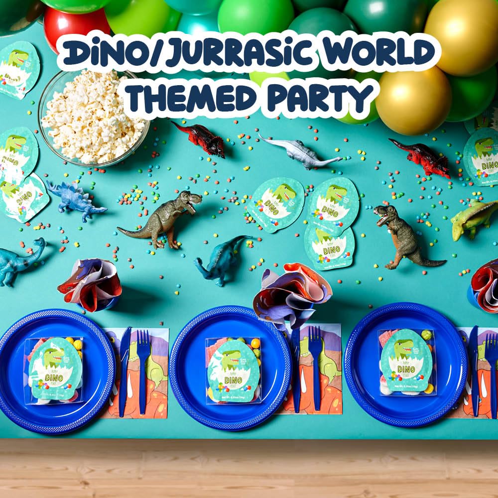 4YoreElves colorful dinosaur candies in resealable packaging display.