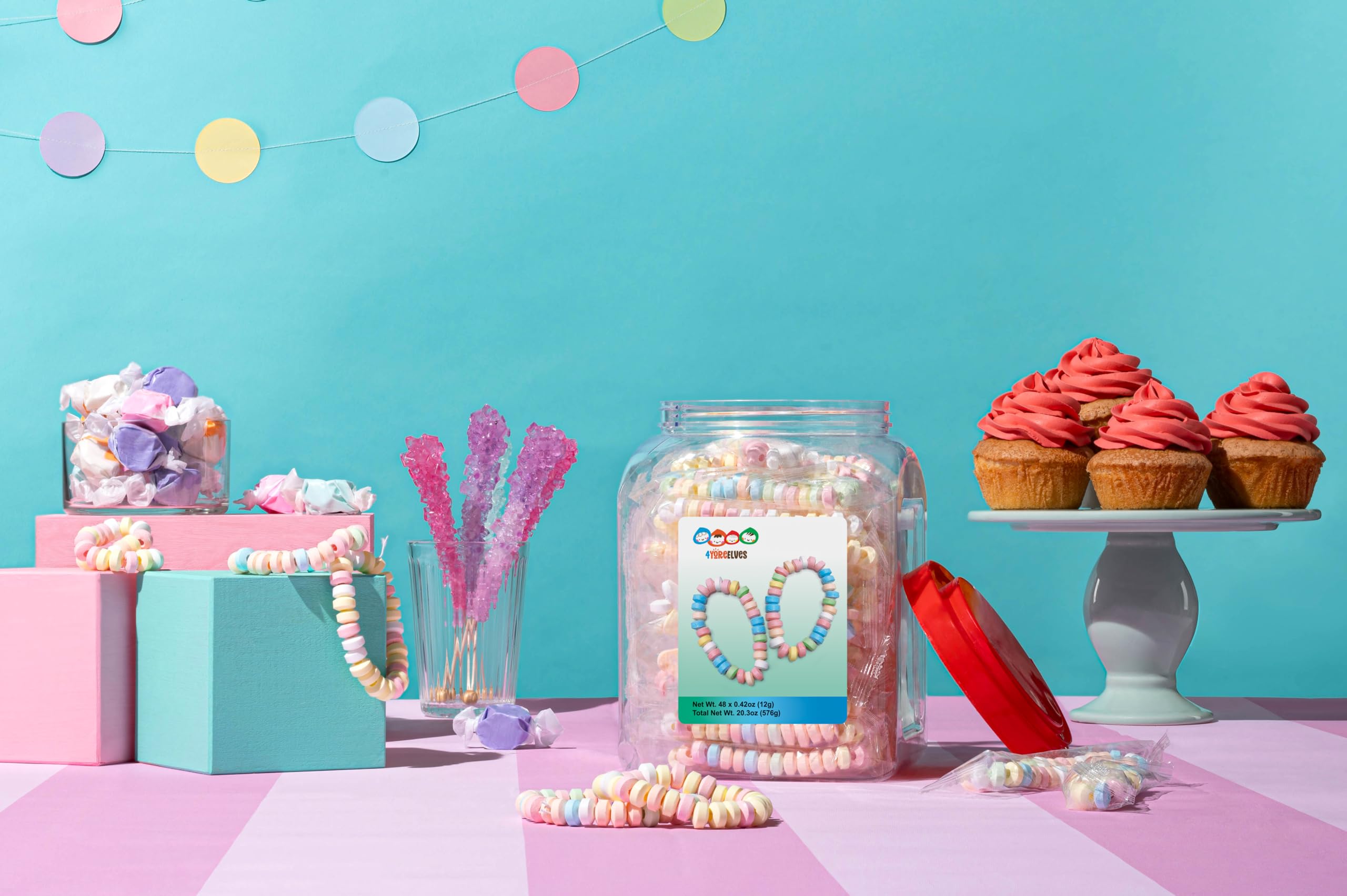 4YoreElves individually wrapped candy bracelets for easy sharing