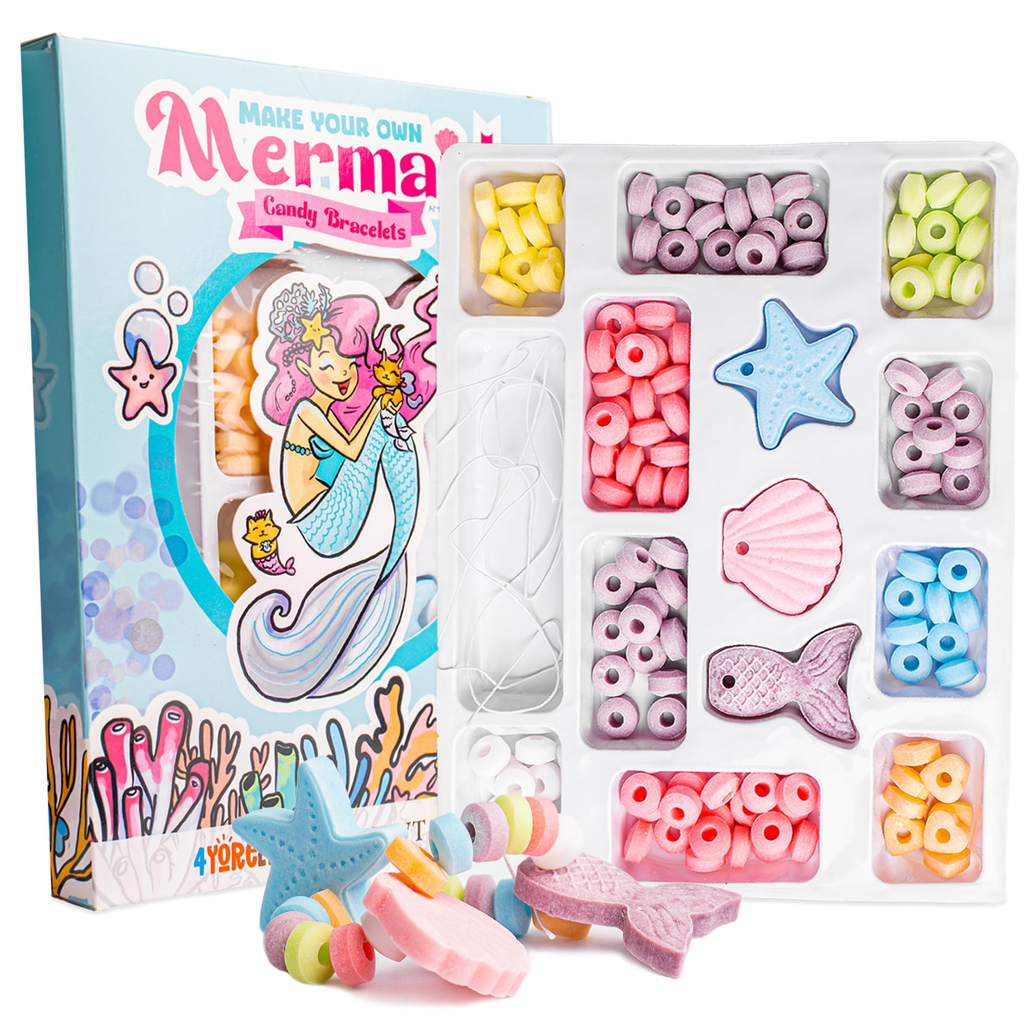 4YoreElves Mermaid Candy Kit packaging with ocean theme, ideal for party prep