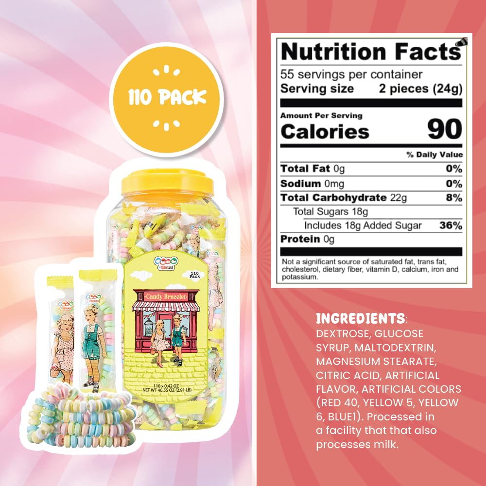 4YoreElves pastel candy bracelets display tub provides nostalgic buffet appeal