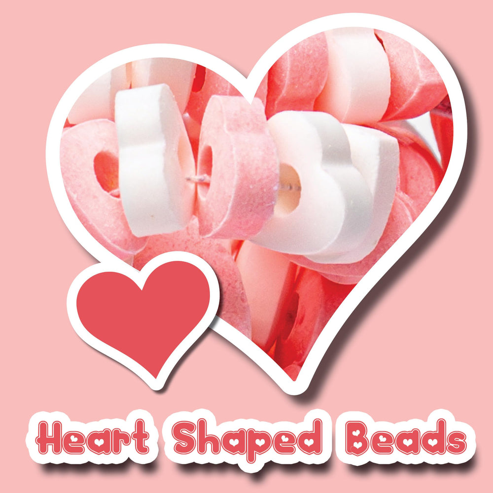 4YoreElves pink white heart beads on bracelets ideal for celebrations.