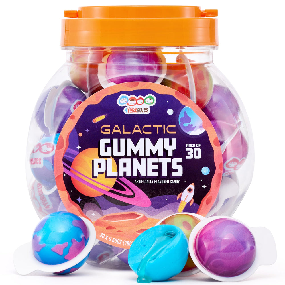 4YoreElves planet gummies blue berry ball in pack with gooey filling, fun party treat