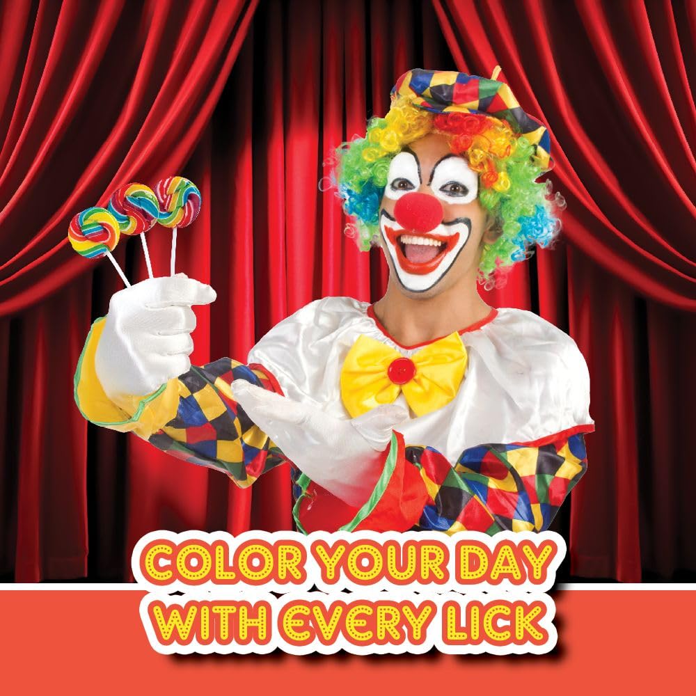 4YoreElves round rainbow lollipops shown on sticks for easy handling