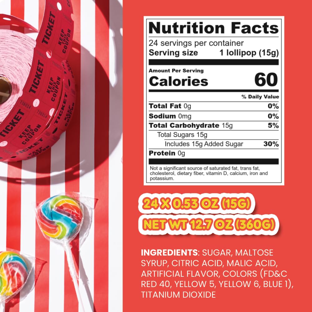 4YoreElves swirly flavor lollipops displaying fruity rainbow swirls