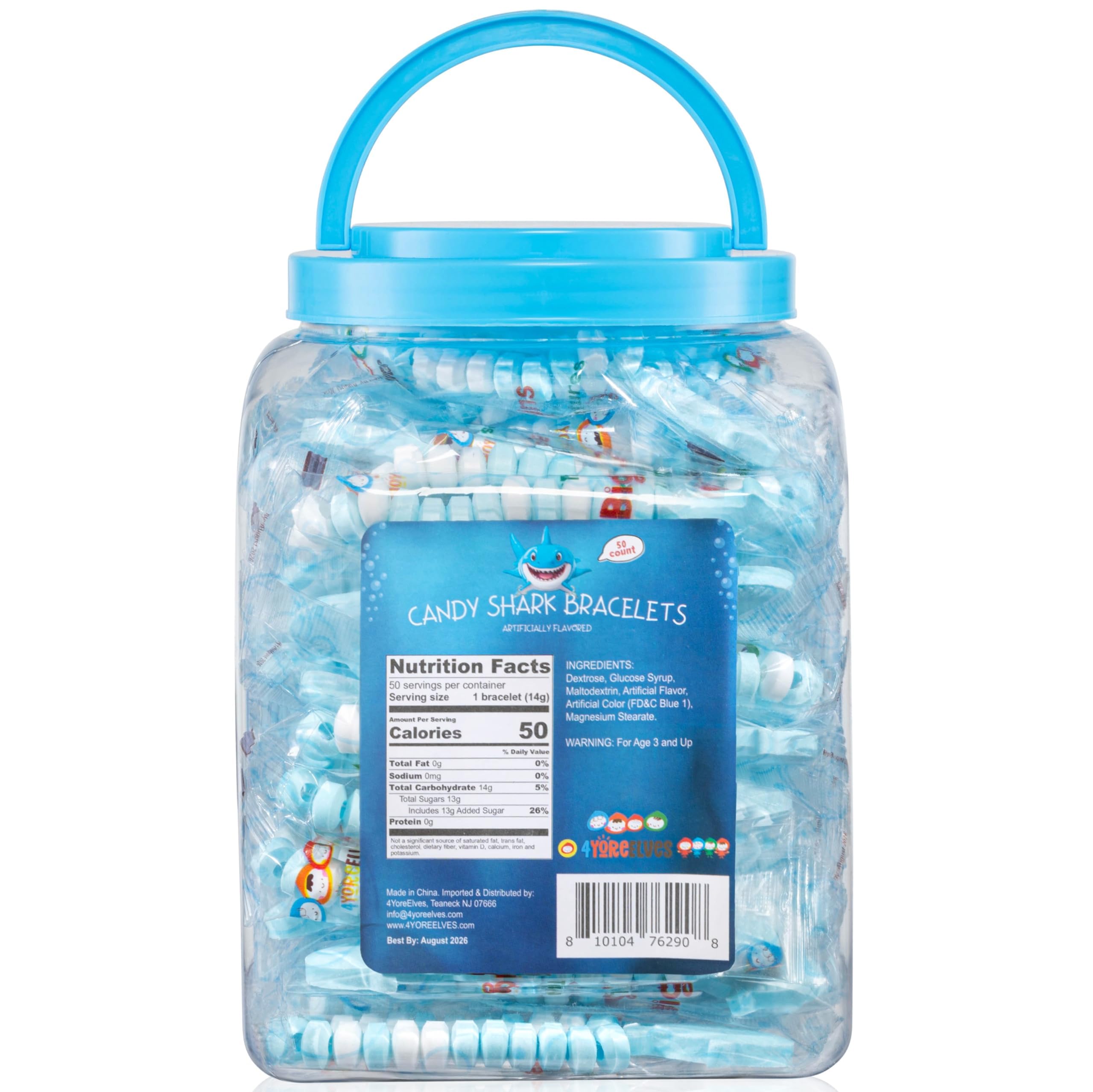 4YoreElves white and blue pastel shark candies loved by kids at parties