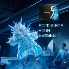 5 GUM Peppermint Cobalt bulk pack top view easy bulk storage for desk or bag