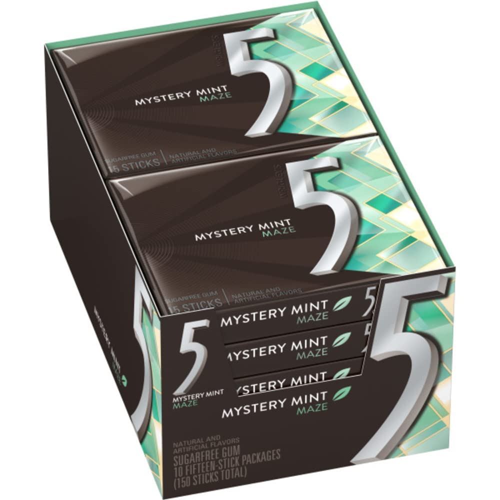 5 Gum Sweet Mint Sugar Free gum box front showing refreshing flavor