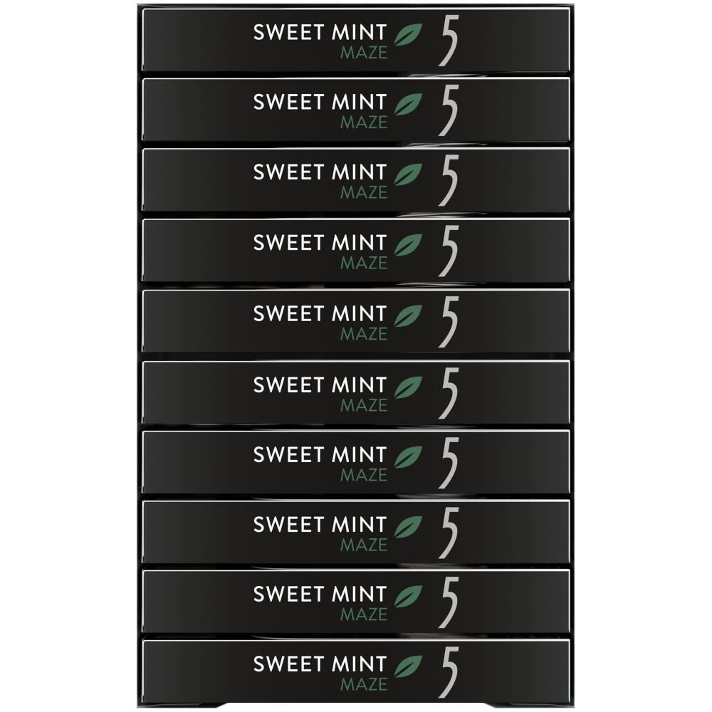 Individually wrapped 5 Gum Sweet Mint Sugar Free sticks for travel